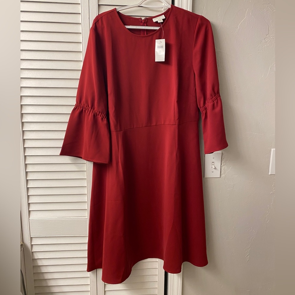 Christian Siriano for J. Jill Red Bell Sleeve Dress - New With Tags
